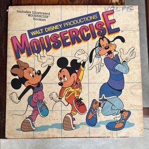 Mousercise Disneyland Walt Disney Productions’ Vinyl Record Rare.  EUC